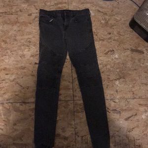Black stacked skinny jeans